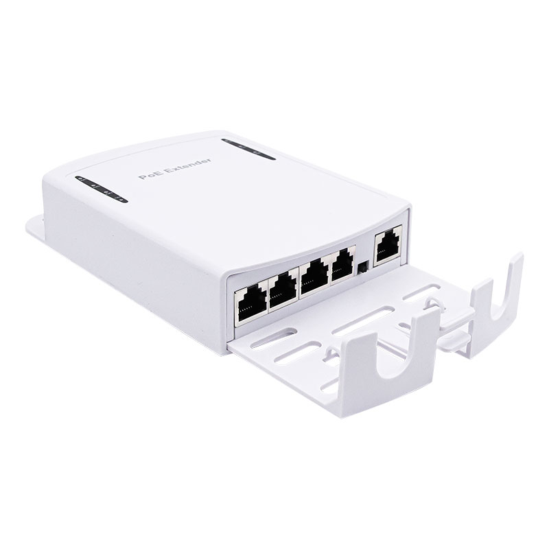 Poe+ 4 Port Outdoor waterproof IP65 POE Extender Repeater 1 IN 4 OUT 48V/30W 100Mbps 200meter HL-FSPOE104/HL-EFSPOE104