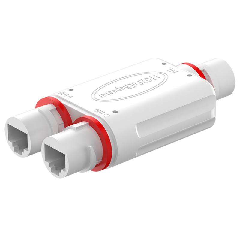Poe+ 2 Port POE Extender Repeater Outdoor waterproofing 1 IN 2 OUT 48V/30W 100Mbps 200meter HL-FSPOE102A-P/HL-EFSPOE102A-P