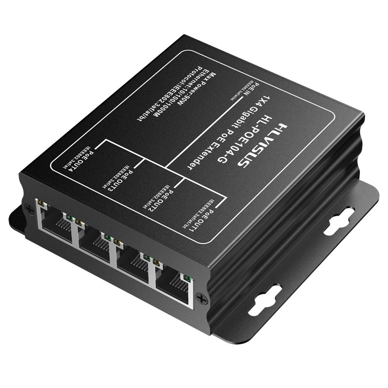 Poe++ 4 Port POE Extender Repeater 1 IN 4 OUT 48V/90W 1000Mb