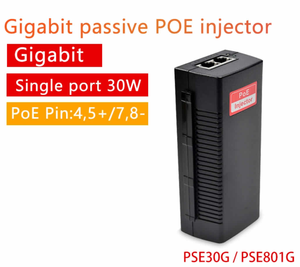 PSE30G/PSE801G Gigabit 30W PoE+ Injector Gigabit IEEE 802.3AT Indoor/Outdoor